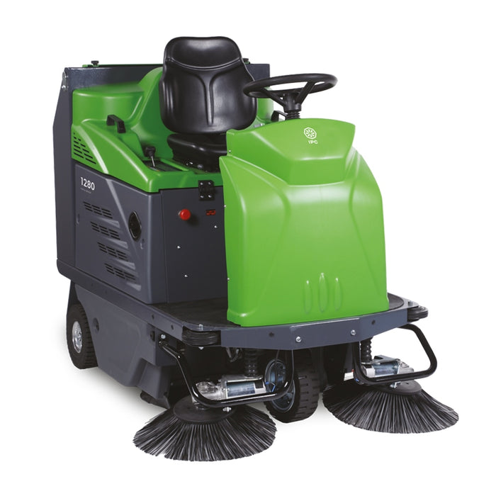 IPC TK1280E Ride On Sweeper 48" w/ Lead Acid Batteries 240ah - On Board Battery Charger
