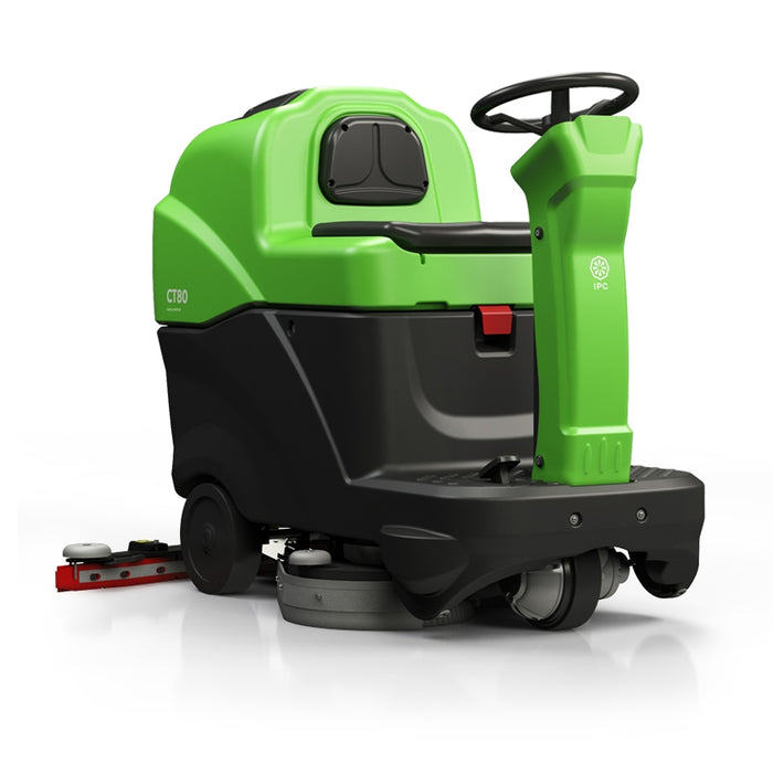 IPC  CT80BT70 Ride On Autoscrubber 28" w/ Lead Acid Batteries 240ah - Two 14" Pad Drivers - On Board Battery Charger