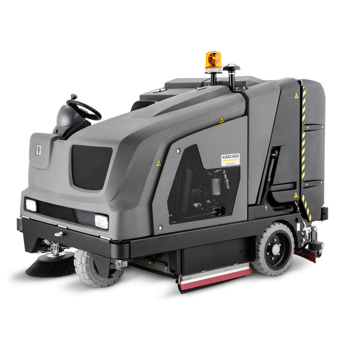 Karcher B 300 R Lpg Sweeper - Scrubber w/ Right & Left Sweep Brush - Working Lights - Warning Beacon - Overhead Guard